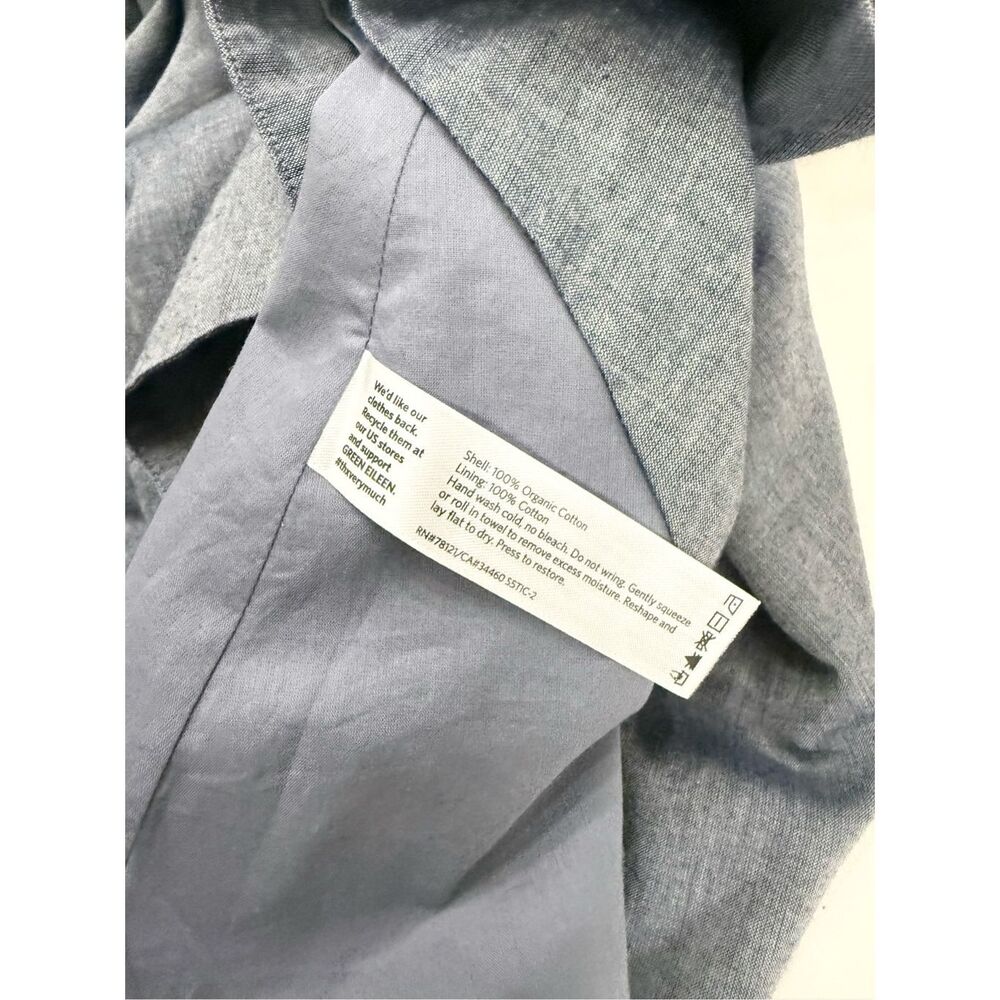The Fisher Project Eileen Fisher Trapeze Racerback Chambray Shift Dress M - Picture 3 of 5